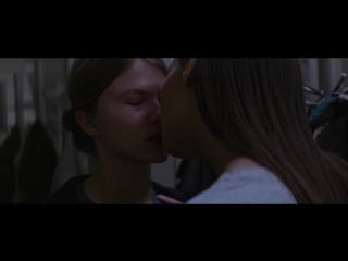 first kiss   fragment of the film "thelma" (thelma, 2017)